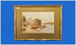 ENGLISH Harold M 1890-1920,Dutch River & Village Scene,Gerrards GB 2013-08-22