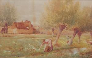 ENGLISH Harold M 1890-1920,Rural landscape with figures,1902,Golding Young & Mawer GB 2016-08-31