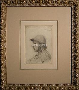 ENGLISH Joe 1882-1918,Portrait de Henri Dupont Tekening,1917,Campo & Campo BE 2016-11-29