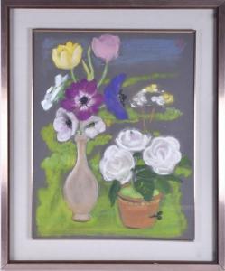 ENGLISH SCHOOL,a vase and a flowerpot with flowers,20th century,Dawson's Auctioneers GB 2019-09-21