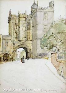 ENGLISH SCHOOL,Bristol: The Old Town Gate; Great St. Ge,20th century,Neal Auction Company 2008-02-23