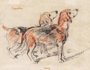 ENGLISH SCHOOL,Dauntless and Pansy, two hounds,late 19th Century,Woolley & Wallis GB 2017-09-12