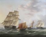 ENGLISH SCHOOL,Naval frigate and sailing vessels leaving harbour,Lacy Scott & Knight GB 2022-09-17