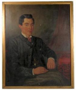 ENGLISH SCHOOL,portrait of a seated man wearing a tweed jacket an,Serrell Philip GB 2017-11-09