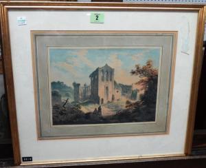 ENGLISH SCHOOL,Travellers before a ruined Abbey,Bellmans Fine Art Auctioneers GB 2018-06-19