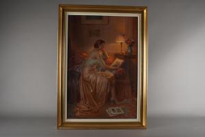 ENJOLRAS Delphin 1857-1945,Dame à la lecture dans un interieur,Sadde FR 2024-04-06