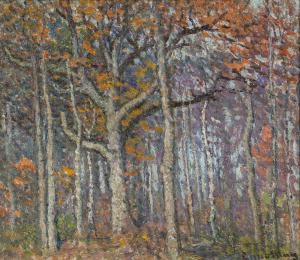ENNEKING John Joseph 1841-1916,Autumn Birches,Hindman US 2023-10-20