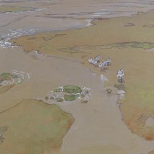 ENNION Eric Arnold Roberts 1900-1981,Dunlin and Sanderling at low tide,Burstow and Hewett 2019-05-22