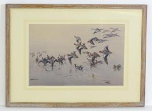 ENNION Eric Arnold Roberts 1900-1981,Wigeon Ducks,Claydon Auctioneers UK 2023-12-30