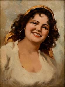 ENRICO FRATTINI 1890-1968,Young Gypsy Girl,Burchard US 2023-01-22