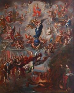 ENRIQUEZ Nicolás 1730-1780,Virgen del Apocalipsis con San Miguel arcángel y S,Alcala ES 2020-12-22
