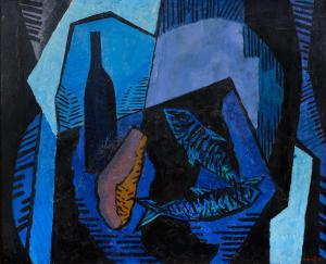 ENROTH Erik 1917-1975,STILL LIFE IN BLUE,Bukowskis SE 2012-11-12