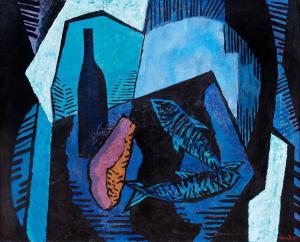 ENROTH Erik 1917-1975,STILL LIFE IN BLUE,Bukowskis SE 2011-11-09