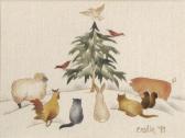 ENSLIN Pat 1900-1900,Animals around a pine tree in winter,1993,Bonhams GB 2010-07-18
