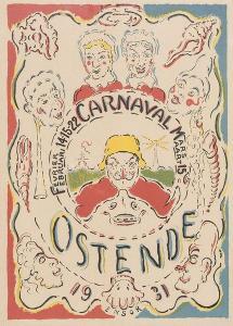 ENSOR James 1860-1949,Carnaval Ostende,1931,De Vuyst BE 2012-05-12