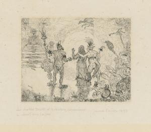 ENSOR James 1860-1949,Les Diables Dzitts et Hihanox conduisant le Christ,1895,Christie's 2018-09-20