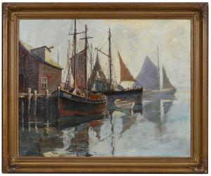 ENWRIGHT J.J 1911-2001,Harbor Scene,Brunk Auctions US 2024-03-08