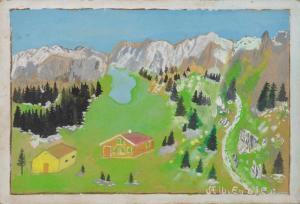 ENZLER Albert 1882-1974,Alp mit Scheune,Beurret Bailly Widmer Auctions CH 2023-11-03