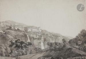 EPINAT Fleury 1764-1830,Vue animée de Tivoli avec le palais de Mécène,1792,Ader FR 2019-11-08