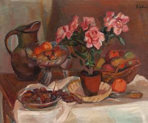 EPSTEIN Henryk 1891-1944,Still life with flowers, fruit and jug,Desa Unicum PL 2024-01-30