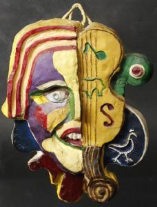EPSTEIN WERNER,Visage cubisant au violon,1950,Auxerre Enchères FR 2022-11-13