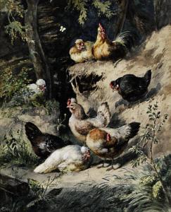 ERBE Robert 1844-1903,Hühner,1870,Scheublein Art & Auktionen DE 2021-09-24