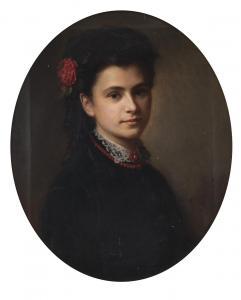 ERHARDT Georg Friedrich 1825-1881,Portrait of Erica Pfizer from Stuttgart,1873,Nagel DE 2022-11-17