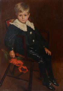 ERICHSEN Nelly,Portrait of a young boy seated holding poppies, tr,1896,Dreweatts 2015-10-14