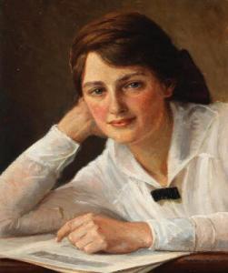 ERIKSEN Hans 1864-1933,Portrait of the priest's daughter Nanna Lund,Bruun Rasmussen DK 2021-11-22