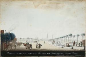 ERIKSON LONNING Terkel 1762-1823,Prospect af den nye andlagte Vei uden for Kiö,1793,Bruun Rasmussen 2021-08-09
