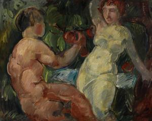 ERLE William Georg 1878-1967,Adam and Eve in the Garden of Eden,Bruun Rasmussen DK 2023-04-11