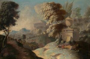 ERMELS Johann Franciscus 1641-1693,Arkadische Landschaft mit Urne und Flötenspiele,Galerie Bassenge 2022-06-02