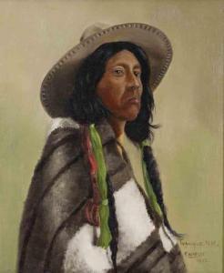 ERNESTI Richard 1856-1946,Indian Portrait, Tesuque, NM,1902,Dallas Auction US 2021-07-29