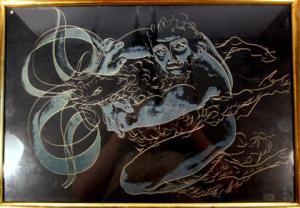 ERNI Hans 1909-2015,Depicting a man wrestling a ram,Freeman US 2013-02-13