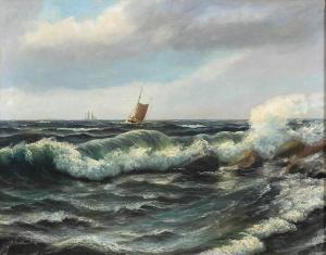 ERNLUND Frederik 1879-1957,Schiffe nahe der Küste,1957,Wendl DE 2018-03-01