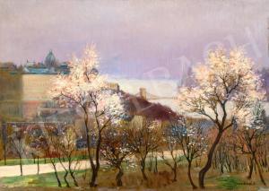 ERNO Marko 1868-1945,Spring on Gellért Hill with the Danube,Kieselbach HU 2022-10-14