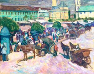 Erno Tibor 1885-1945,Nagyvárad (Várad Square),1910,Kieselbach HU 2023-05-22