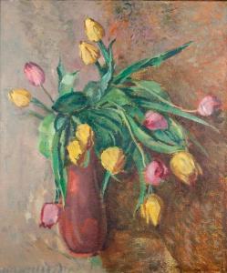 ERNST OSCAR 1886-1944,Nature morte aux tulipes,1940,Dogny Auction CH 2010-12-14