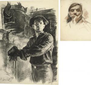 ERSHOV Igor 1916-1985,A steel foundry worker,Christie's GB 2008-06-11
