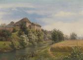 ERTL Marie 1837-1883,View of Farmhouse Buildings,1883,Palais Dorotheum AT 2012-06-05