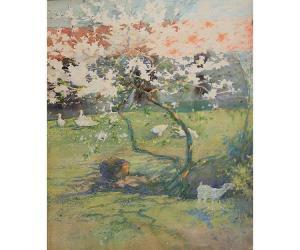 ertz e,Goat and Geese by a Blossom Tree,Keys GB 2014-10-03
