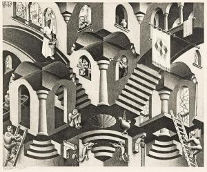 ESCHER Maurits Cornelis 1898-1972,Convex and Concave,1955,Swann Galleries US 2024-04-18