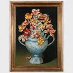 ESCOFET JOSE 1930,Parrot Tulips in Blue & White Delft Vases,1991,Stair Galleries US 2024-01-23