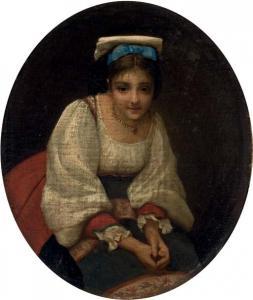 ESCUDIER Charles Jean Auguste 1848-1923,Portrait d'une jeune napolitaine,1874,Christie's 2007-04-16