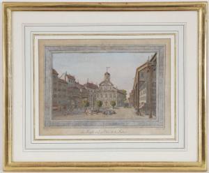 ESCUYER Pierre 1749-1834,Le Temple neuf et la place de la Fusterie,Piguet CH 2014-03-10