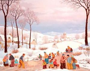 ESPEJO Jean 1931,"Scéne villageoise sous la neige".,Kahn & Associes FR 2007-03-13