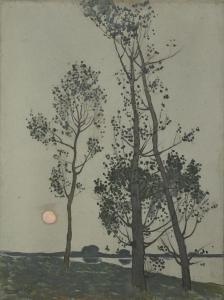 ESTE Florence 1860-1926,Arbres au clair de lune,Christie's GB 2021-06-16
