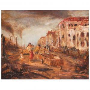 ESTELLA Ramon 1913-1991,War Scene,1945,Leon Gallery PH 2021-09-11