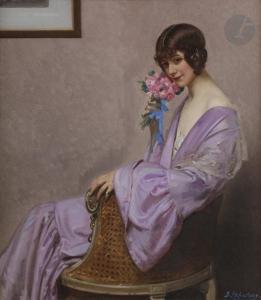 ETCHEVERRY Denis 1867-1950,La Jeune femme au bouquet,1926,Ader FR 2021-01-26