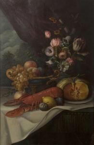 ETIENNE André Thomas 1965,Still Life with Fruit, Flowers and Lobster,Adams IE 2015-10-13